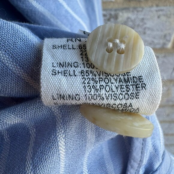 FRNCH Long Sleeve One Button Blue/White Striped Blazer Jacket Women's Size S - Picture 4 of 10